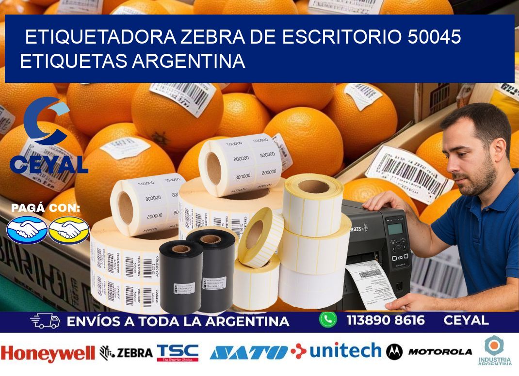 etiquetadora zebra de escritorio 50045 etiquetas argentina