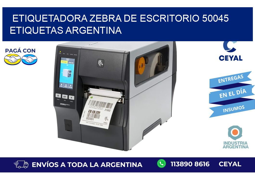 etiquetadora zebra de escritorio 50045 etiquetas argentina