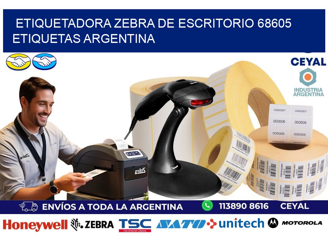 etiquetadora zebra de escritorio 68605 etiquetas argentina