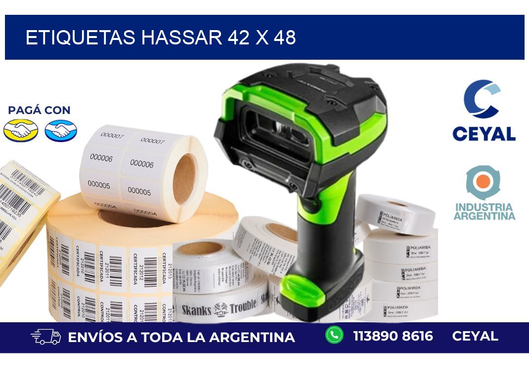 etiquetas hassar 42 x 48