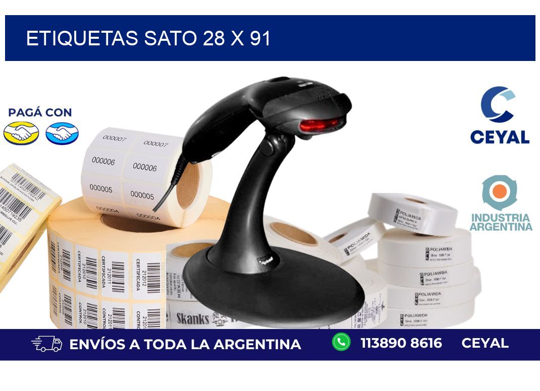 etiquetas sato 28 x 91