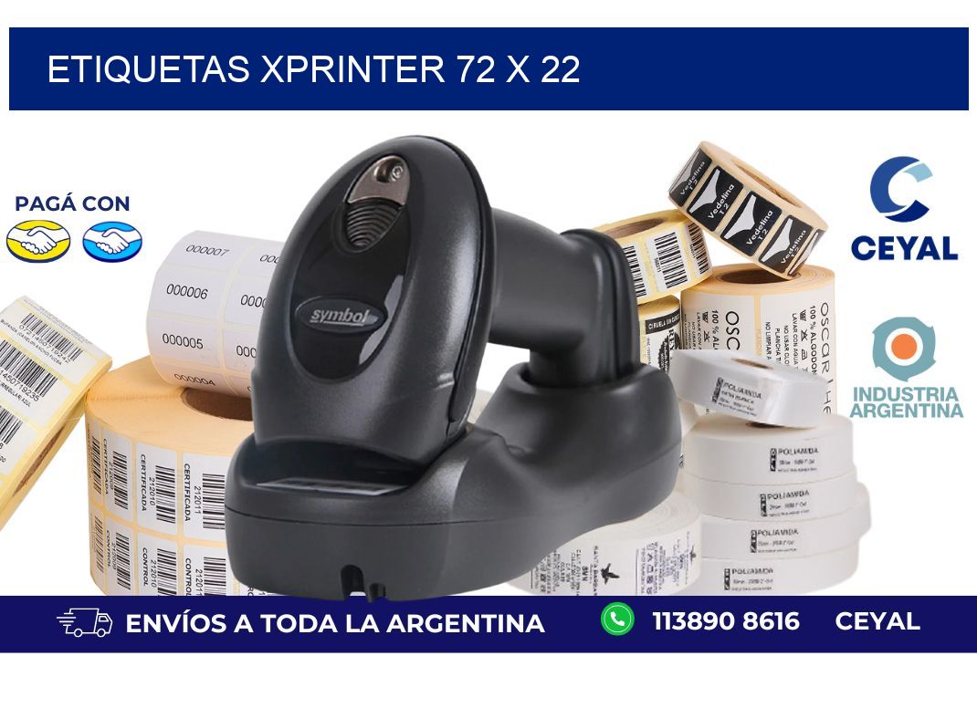 etiquetas xprinter 72 x 22