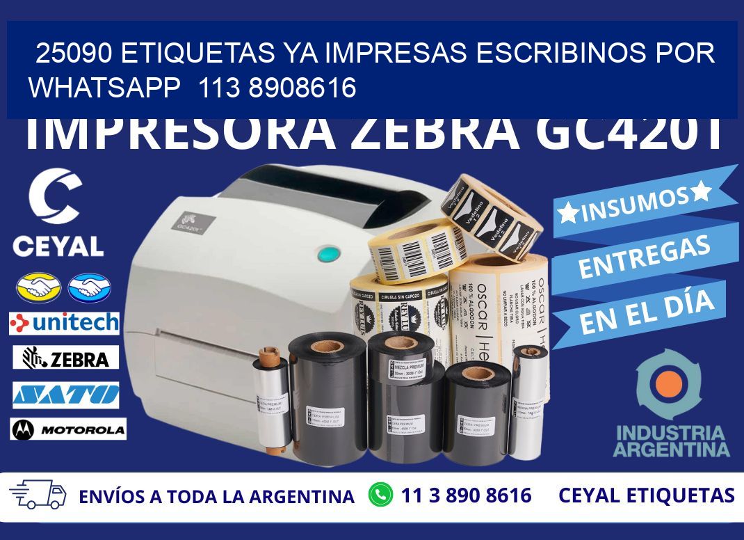 25090 ETIQUETAS YA IMPRESAS ESCRIBINOS POR WHATSAPP 113 8908616