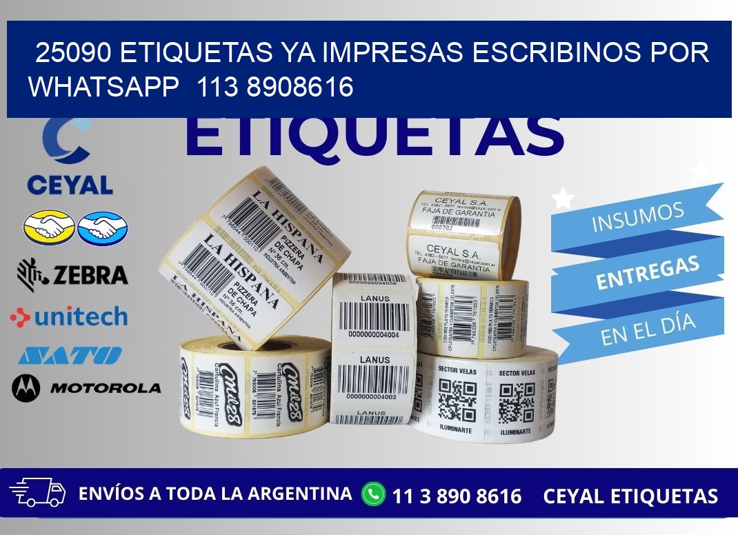 25090 ETIQUETAS YA IMPRESAS ESCRIBINOS POR WHATSAPP 113 8908616