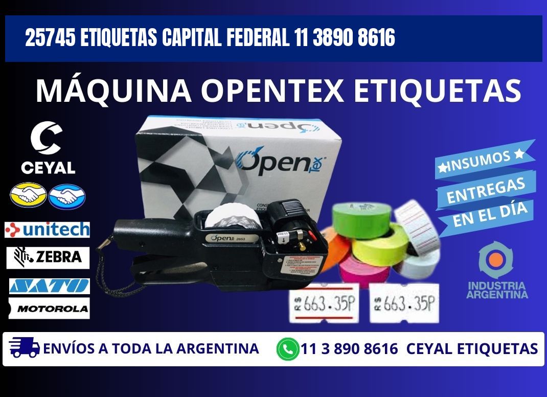 25745 ETIQUETAS CAPITAL FEDERAL 11 3890 8616