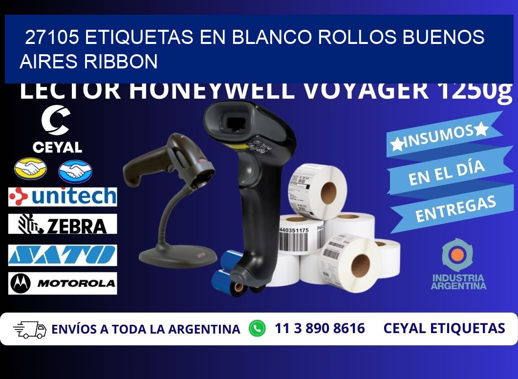27105 ETIQUETAS EN BLANCO ROLLOS BUENOS AIRES RIBBON