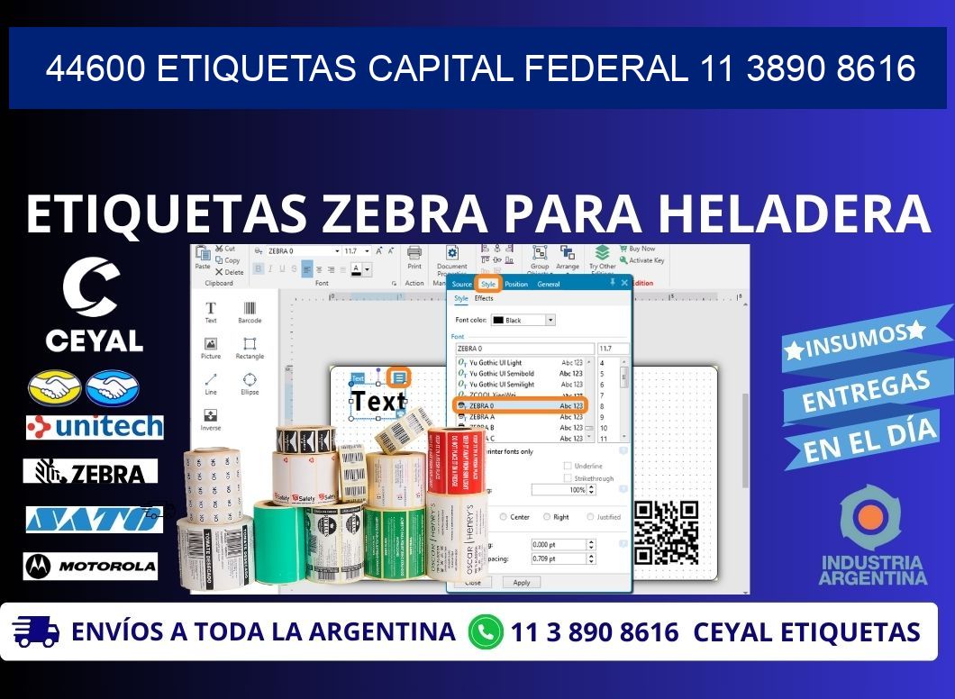 44600 ETIQUETAS CAPITAL FEDERAL 11 3890 8616