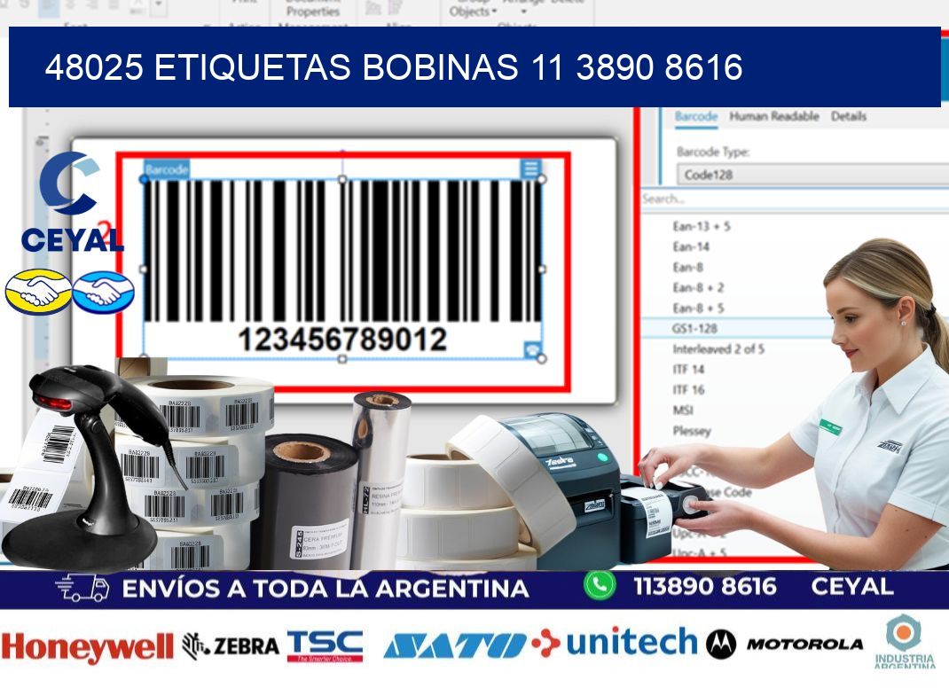 48025 ETIQUETAS BOBINAS 11 3890 8616