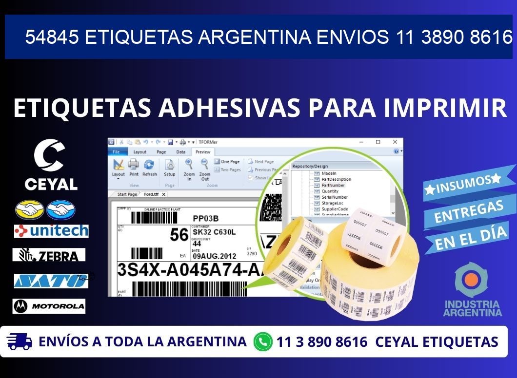 54845 ETIQUETAS ARGENTINA ENVIOS 11 3890 8616
