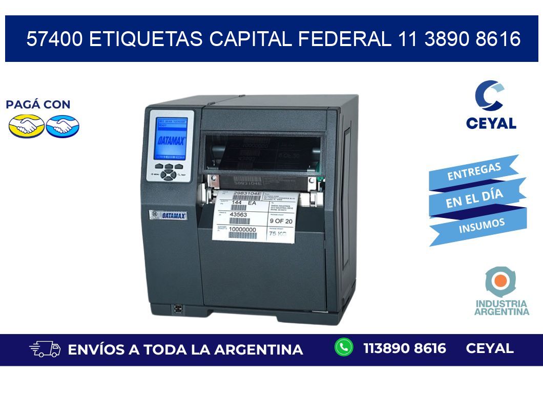 57400 ETIQUETAS CAPITAL FEDERAL 11 3890 8616