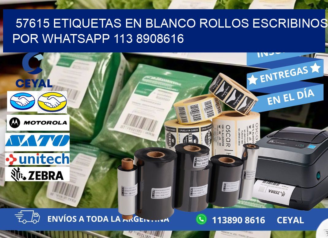 57615 ETIQUETAS EN BLANCO ROLLOS ESCRIBINOS POR WHATSAPP 113 8908616