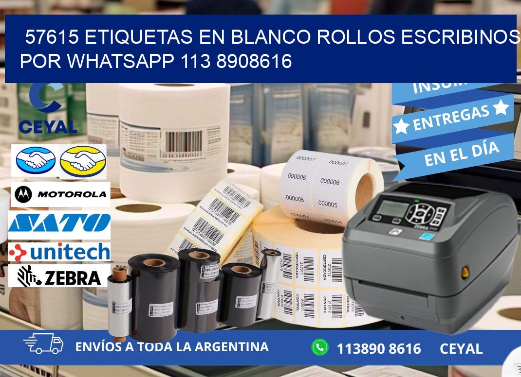 57615 ETIQUETAS EN BLANCO ROLLOS ESCRIBINOS POR WHATSAPP 113 8908616