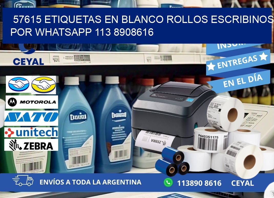57615 ETIQUETAS EN BLANCO ROLLOS ESCRIBINOS POR WHATSAPP 113 8908616