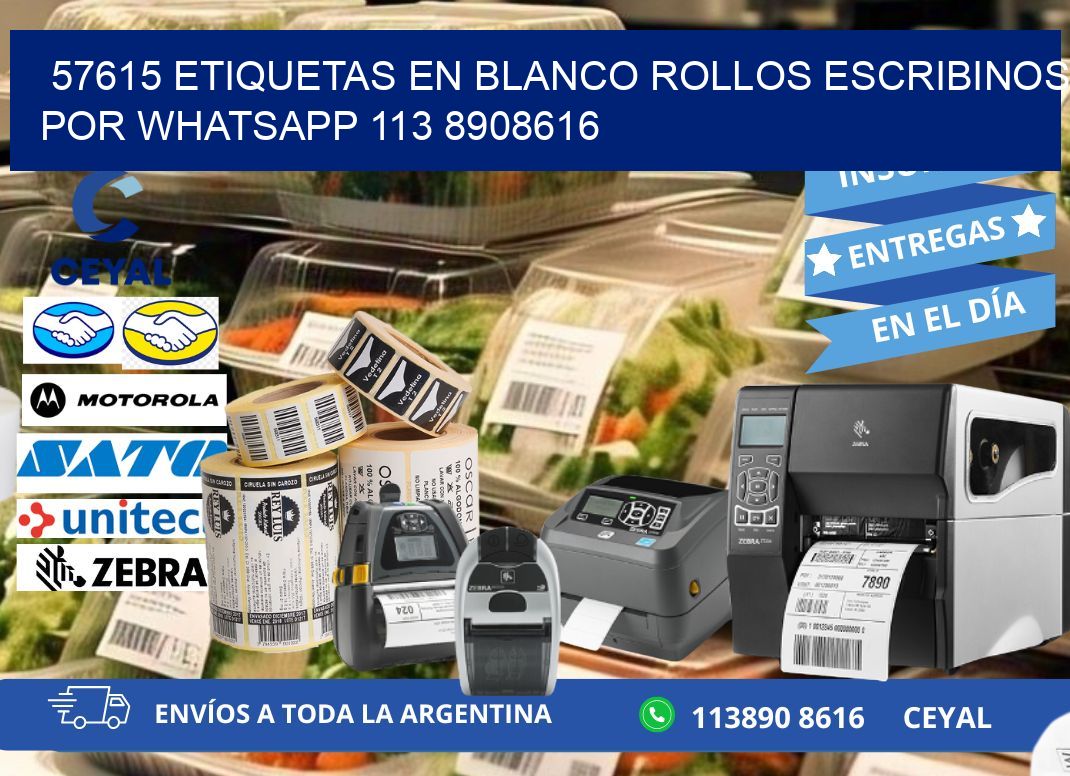 57615 ETIQUETAS EN BLANCO ROLLOS ESCRIBINOS POR WHATSAPP 113 8908616