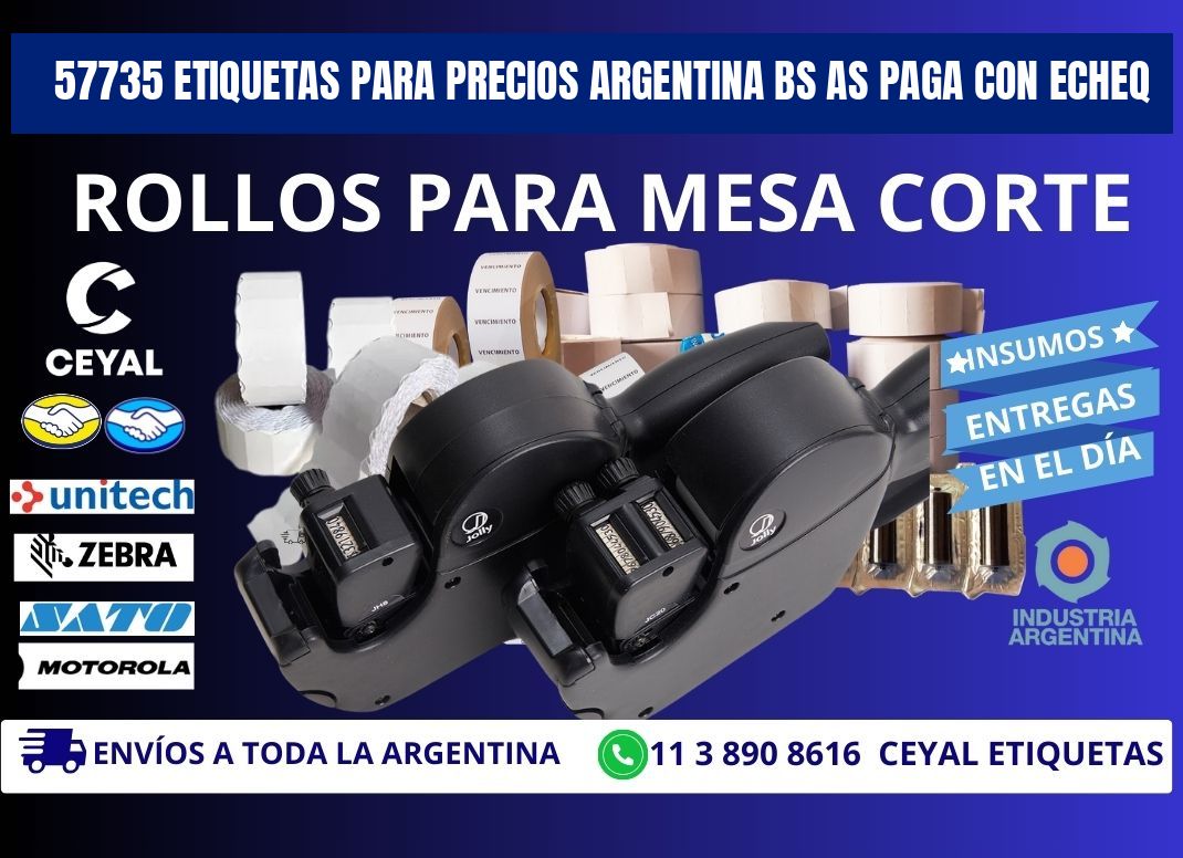 57735 ETIQUETAS PARA PRECIOS ARGENTINA BS AS PAGA CON ECHEQ
