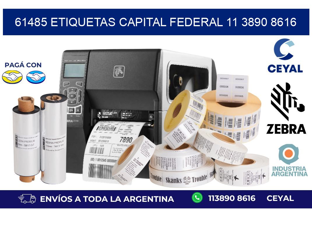 61485 ETIQUETAS CAPITAL FEDERAL 11 3890 8616