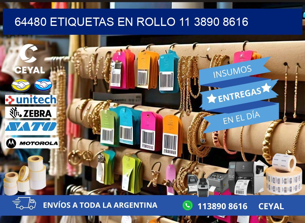 64480 ETIQUETAS EN ROLLO 11 3890 8616