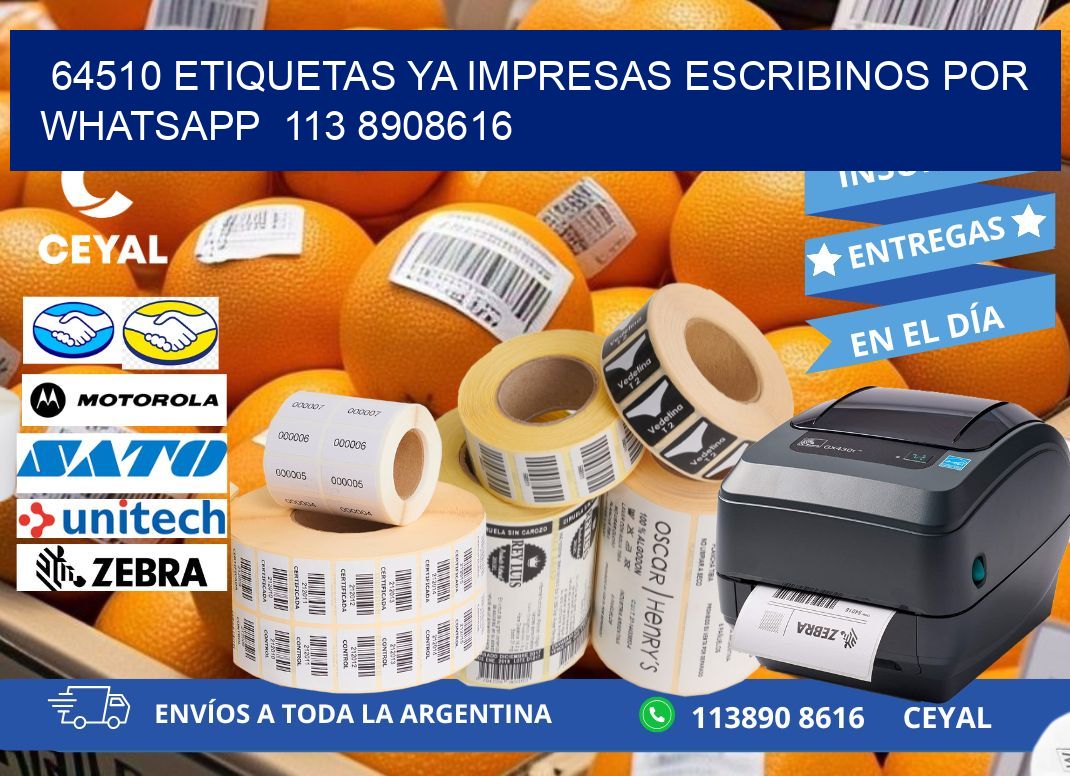 64510 ETIQUETAS YA IMPRESAS ESCRIBINOS POR WHATSAPP 113 8908616