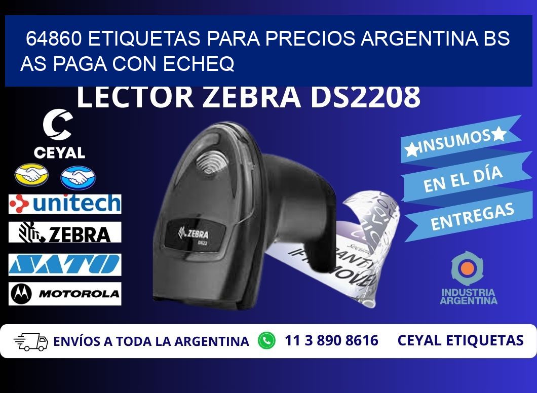 64860 ETIQUETAS PARA PRECIOS ARGENTINA BS AS PAGA CON ECHEQ