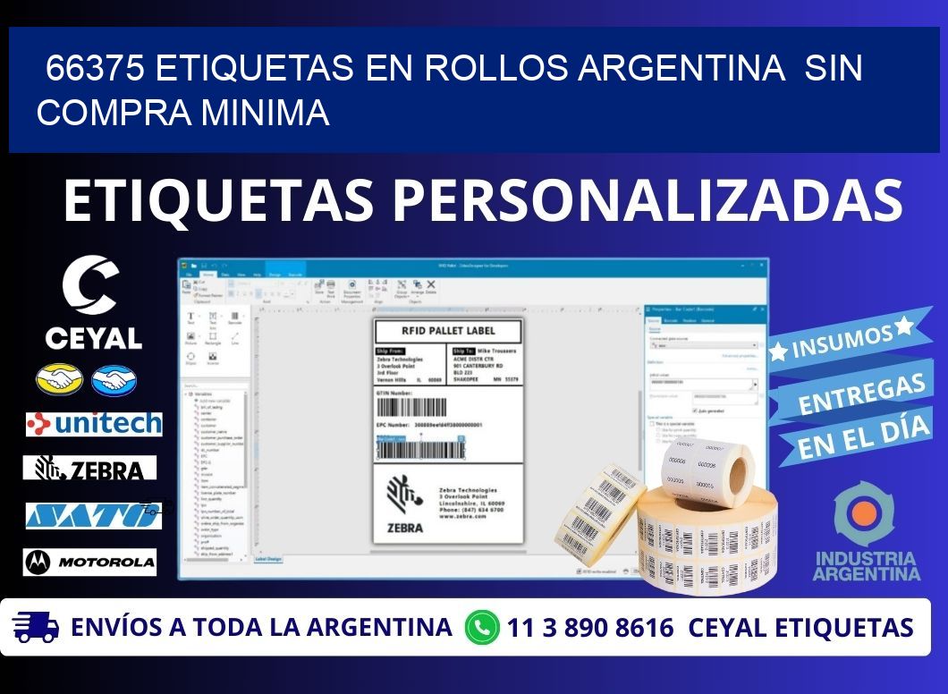 66375 ETIQUETAS EN ROLLOS ARGENTINA SIN COMPRA MINIMA