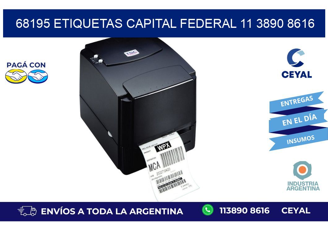 68195 ETIQUETAS CAPITAL FEDERAL 11 3890 8616