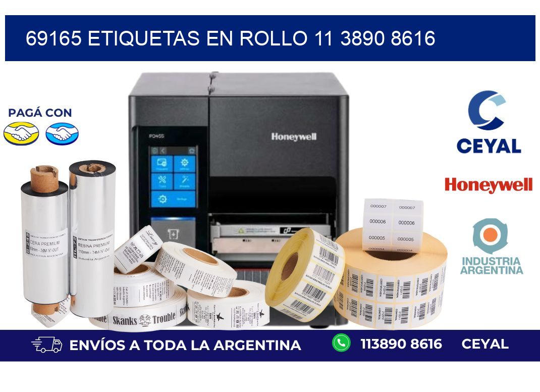 69165 ETIQUETAS EN ROLLO 11 3890 8616