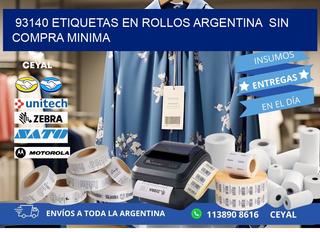 93140 ETIQUETAS EN ROLLOS ARGENTINA SIN COMPRA MINIMA