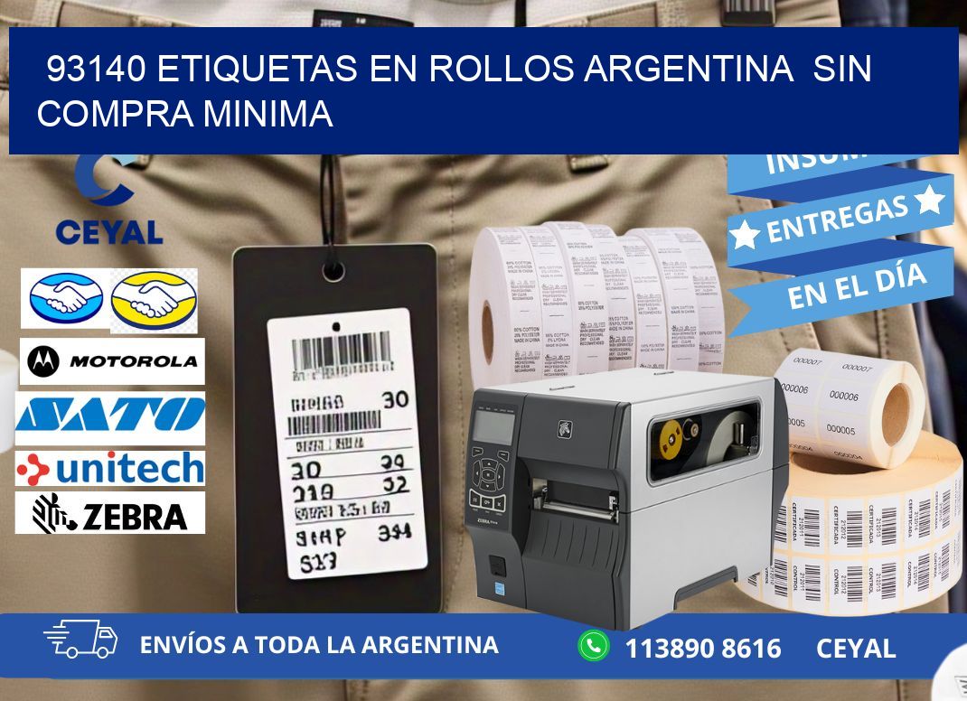93140 ETIQUETAS EN ROLLOS ARGENTINA SIN COMPRA MINIMA