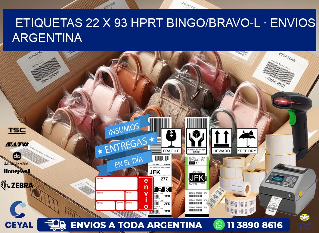 ETIQUETAS 22 x 93 HPRT BINGO/BRAVO-L · ENVIOS ARGENTINA