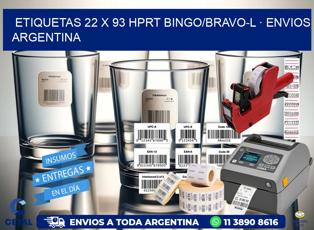 ETIQUETAS 22 x 93 HPRT BINGO/BRAVO-L · ENVIOS ARGENTINA