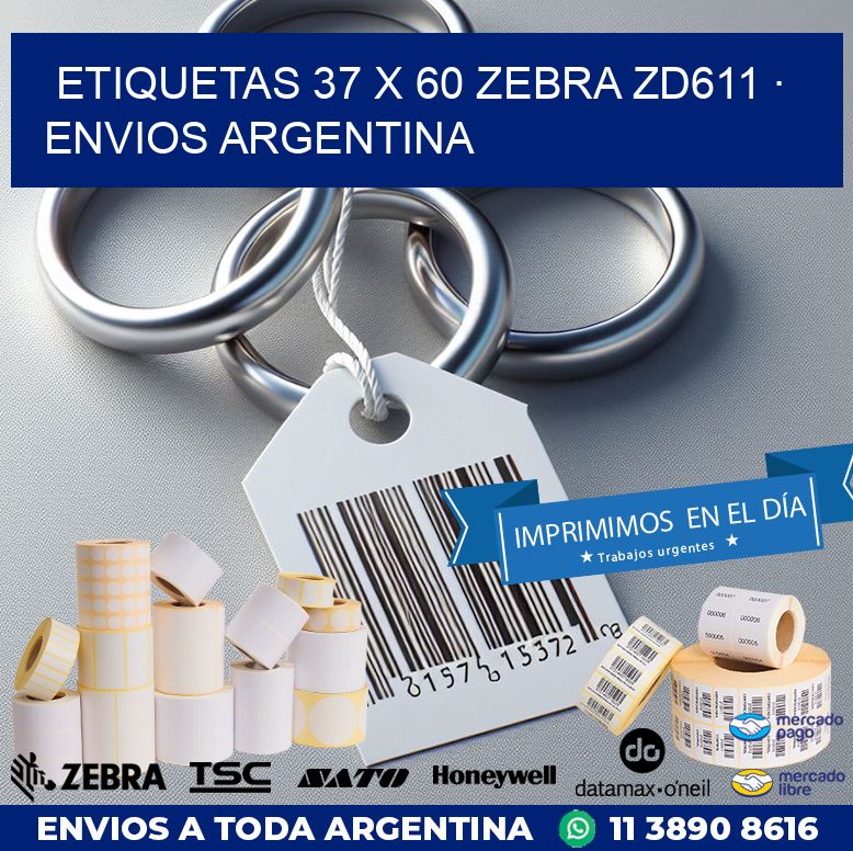ETIQUETAS 37 x 60 ZEBRA ZD611 · ENVIOS ARGENTINA