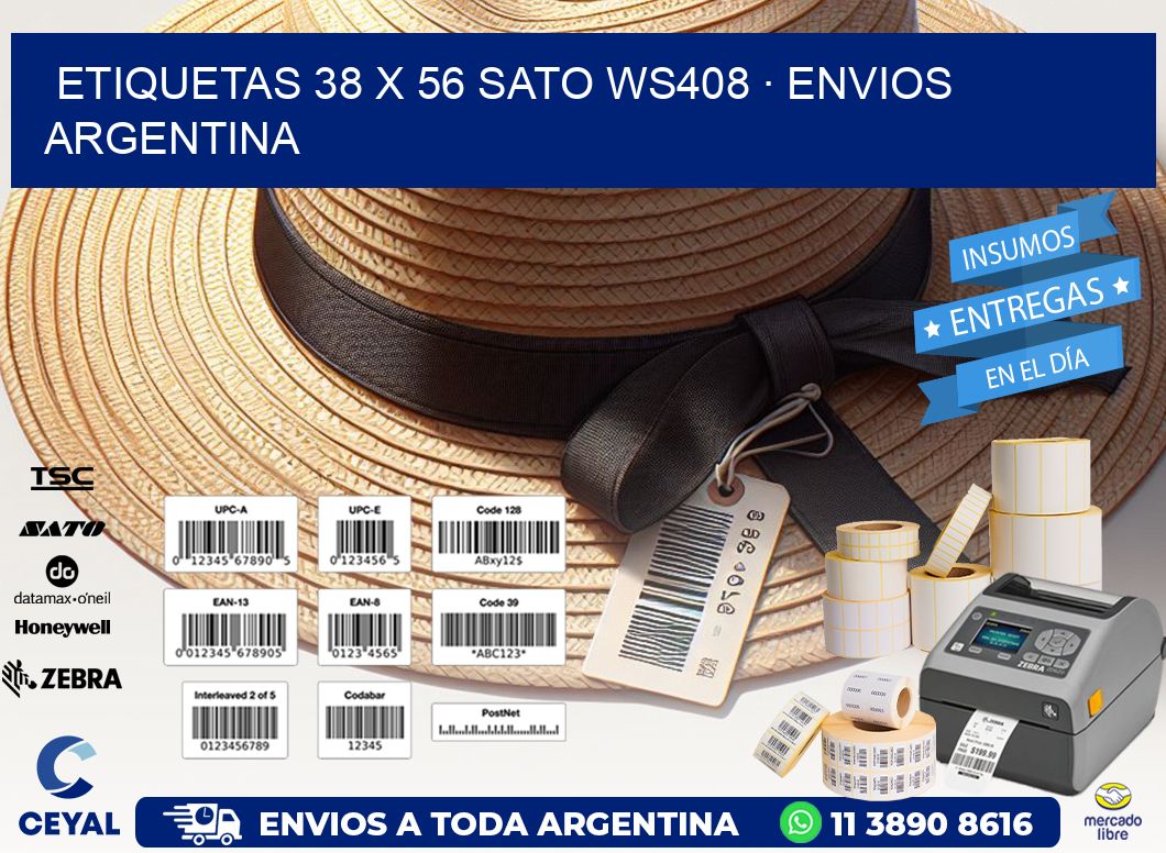 ETIQUETAS 38 x 56 SATO WS408 · ENVIOS ARGENTINA