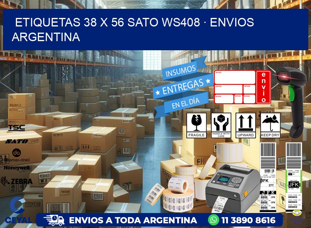 ETIQUETAS 38 x 56 SATO WS408 · ENVIOS ARGENTINA