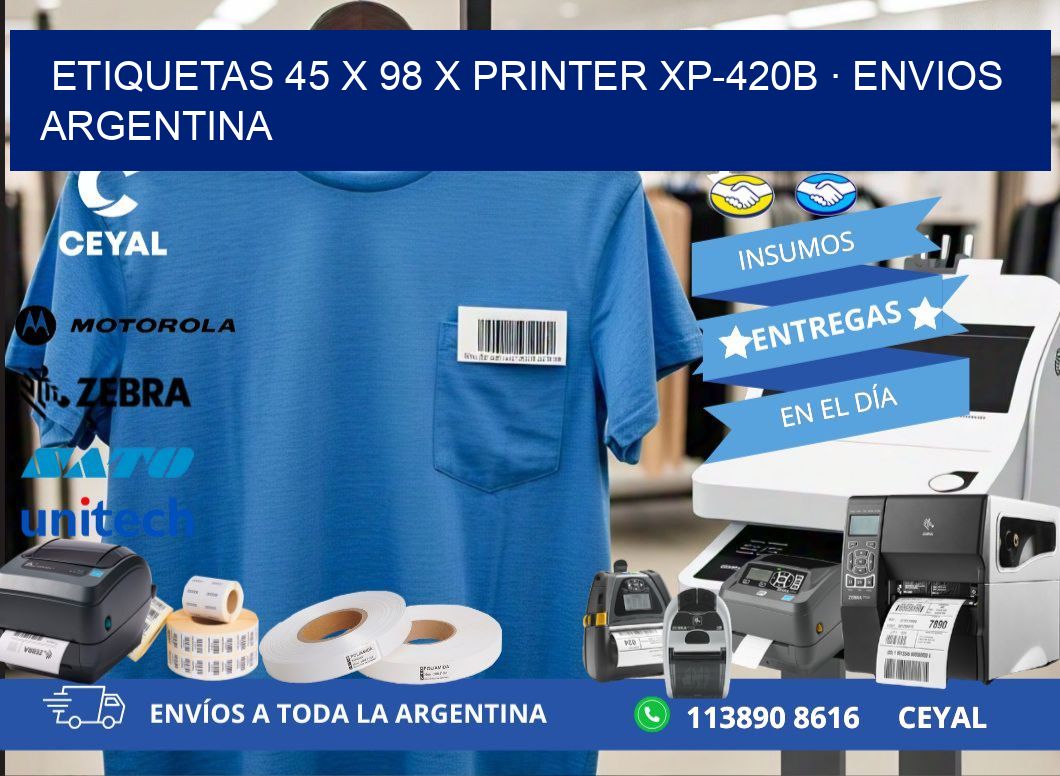 ETIQUETAS 45 x 98 X PRINTER XP-420B · ENVIOS ARGENTINA