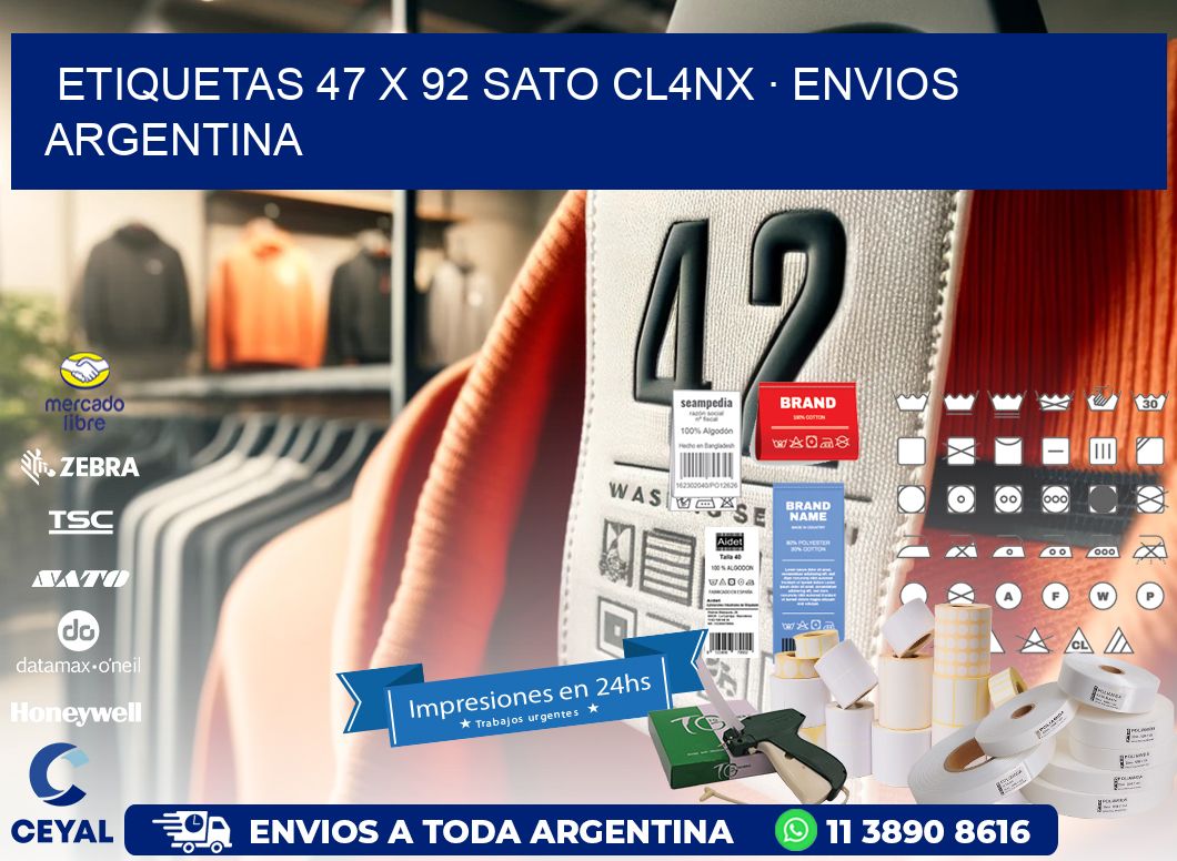 ETIQUETAS 47 x 92 SATO CL4NX · ENVIOS ARGENTINA