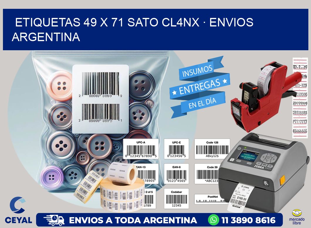 ETIQUETAS 49 x 71 SATO CL4NX · ENVIOS ARGENTINA