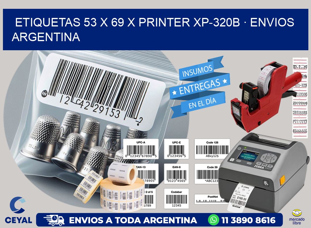 ETIQUETAS 53 x 69 X PRINTER XP-320B · ENVIOS ARGENTINA