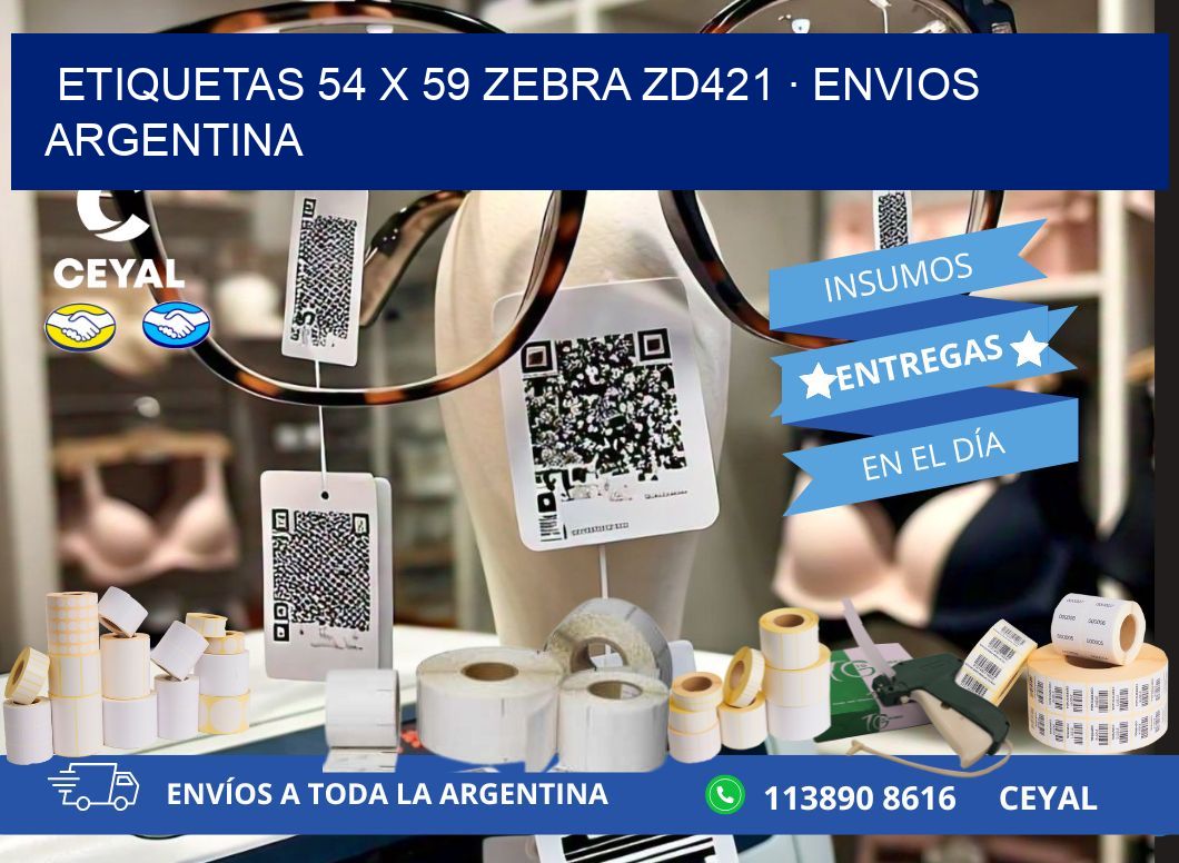 ETIQUETAS 54 x 59 ZEBRA ZD421 · ENVIOS ARGENTINA