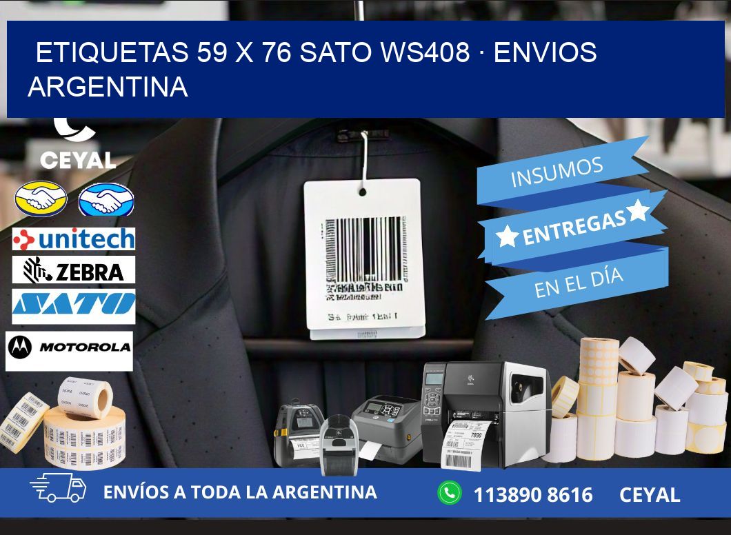 ETIQUETAS 59 x 76 SATO WS408 · ENVIOS ARGENTINA
