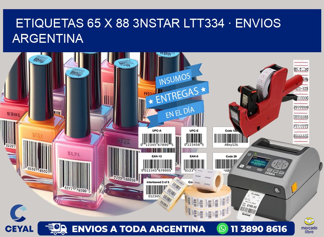ETIQUETAS 65 x 88 3NSTAR LTT334 · ENVIOS ARGENTINA