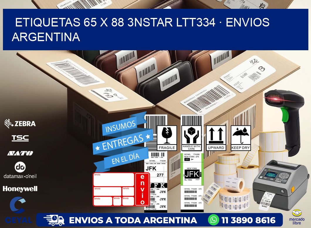 ETIQUETAS 65 x 88 3NSTAR LTT334 · ENVIOS ARGENTINA