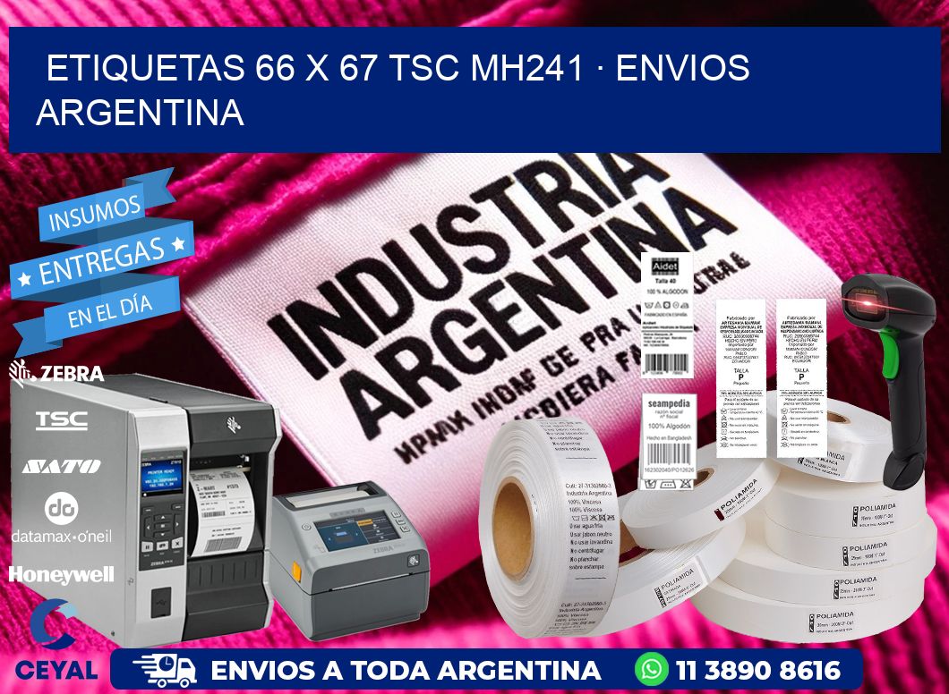 ETIQUETAS 66 x 67 TSC MH241 · ENVIOS ARGENTINA