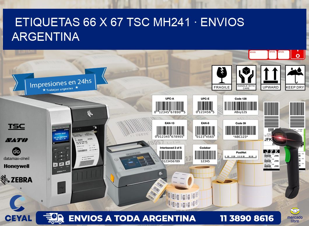 ETIQUETAS 66 x 67 TSC MH241 · ENVIOS ARGENTINA