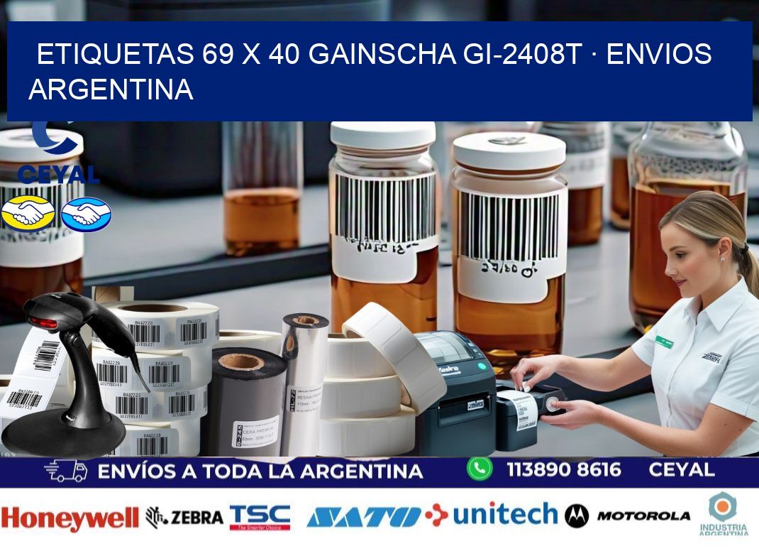 ETIQUETAS 69 x 40 GAINSCHA GI-2408T · ENVIOS ARGENTINA