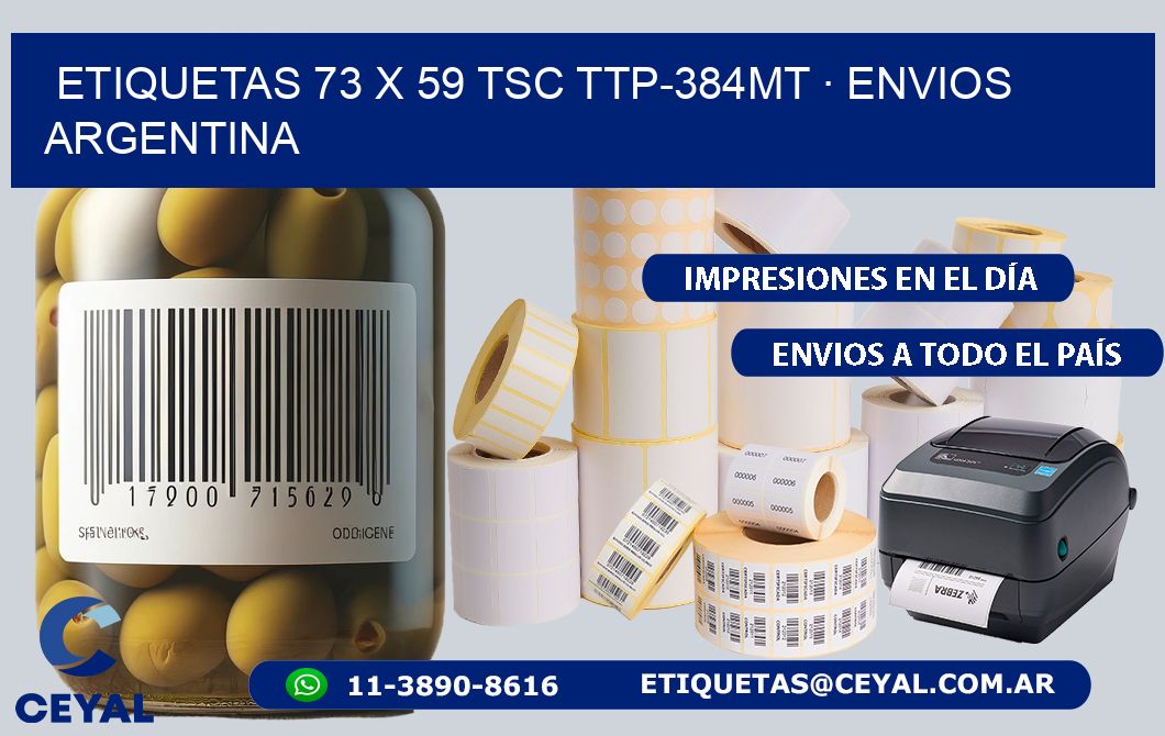 ETIQUETAS 73 x 59 TSC TTP-384MT · ENVIOS ARGENTINA