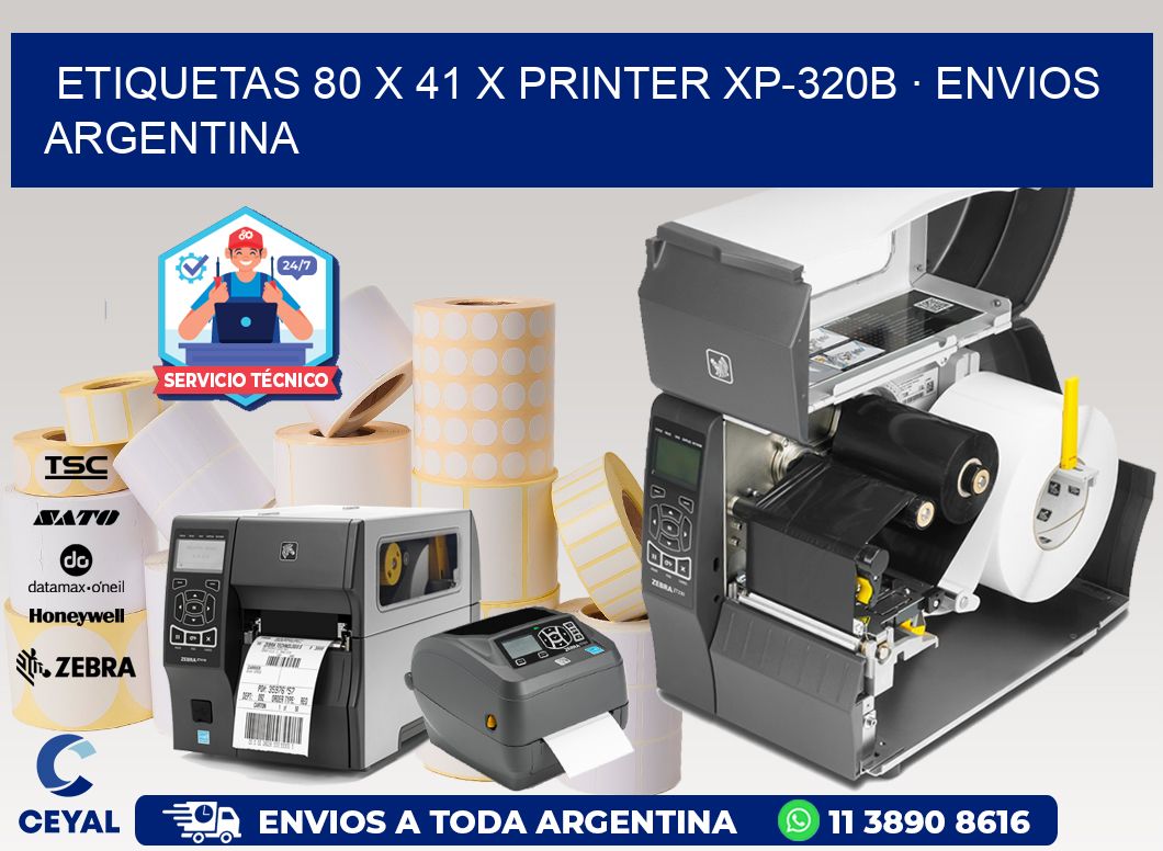 ETIQUETAS 80 x 41 X PRINTER XP-320B · ENVIOS ARGENTINA