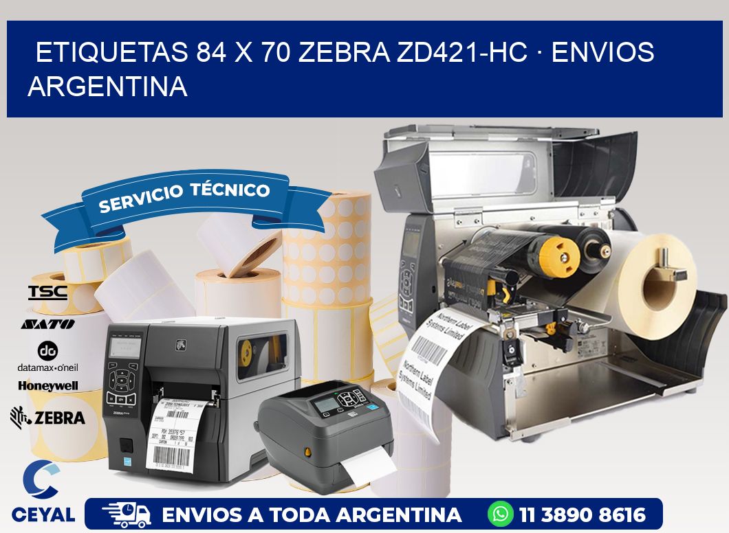 ETIQUETAS 84 x 70 ZEBRA ZD421-HC · ENVIOS ARGENTINA