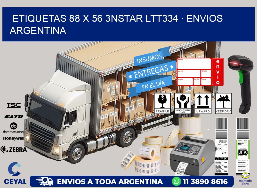 ETIQUETAS 88 x 56 3NSTAR LTT334 · ENVIOS ARGENTINA