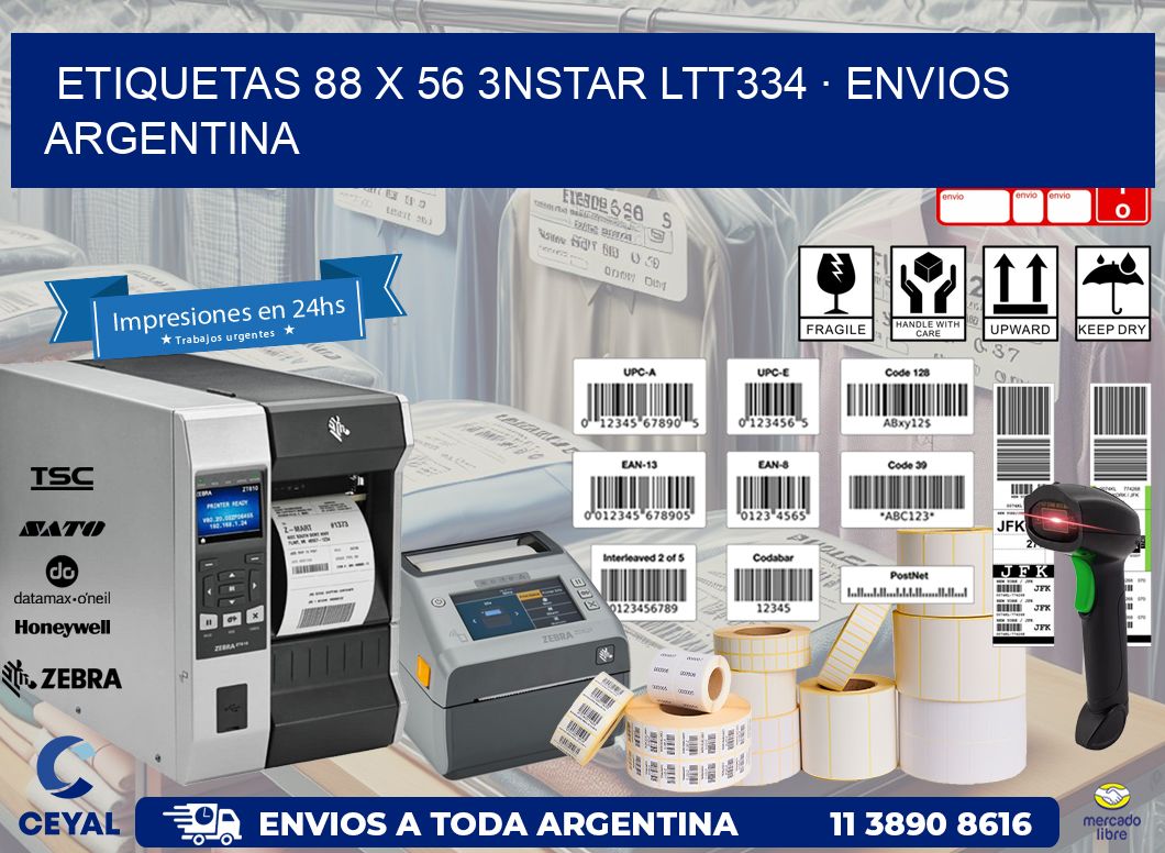 ETIQUETAS 88 x 56 3NSTAR LTT334 · ENVIOS ARGENTINA