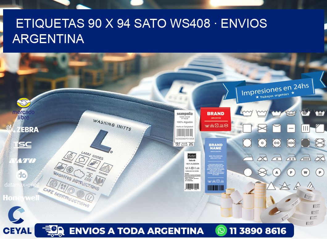ETIQUETAS 90 x 94 SATO WS408 · ENVIOS ARGENTINA